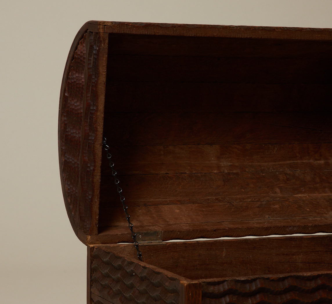 19TH CENTURY FOLK ART CHIP CARVED CHEST