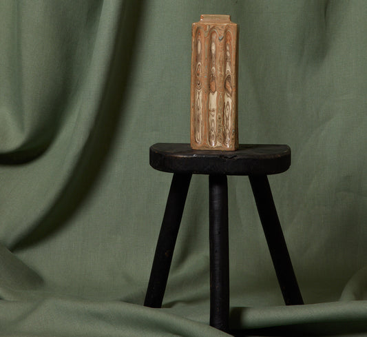 MARBLED EARTHENWARE VASE IN TERRA ROSA BY POTTERY ROMA