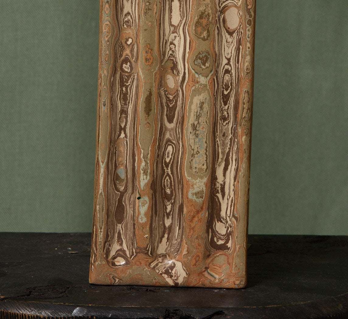 MARBLED EARTHENWARE VASE IN TERRA ROSA BY POTTERY ROMA