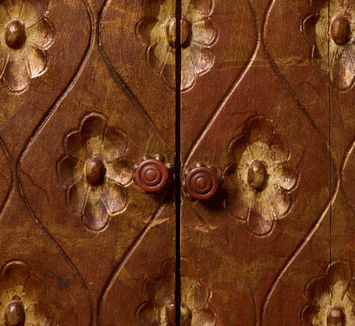 1930S FRENCH CARVED ART DECO SIDE CABINET