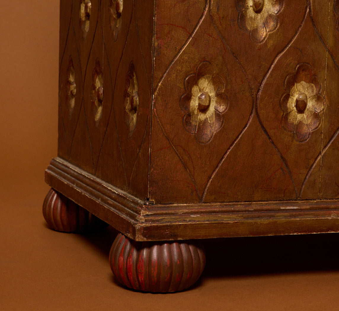 1930S FRENCH CARVED ART DECO SIDE CABINET