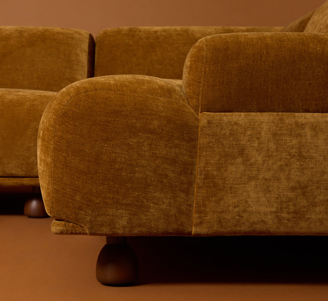 PIERCE & WARD ENZO MODULAR SOFA IN HONEY CHENILLE