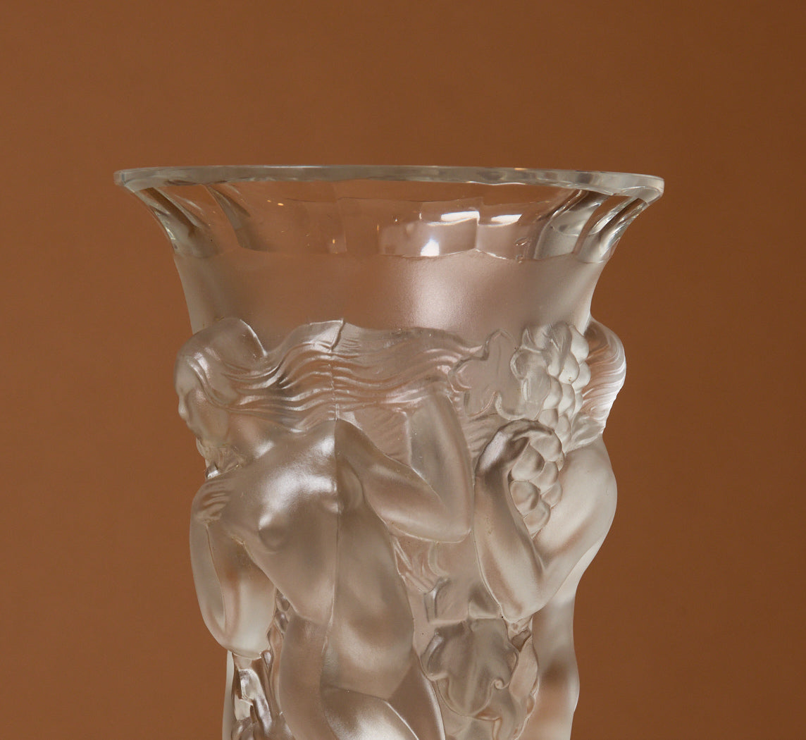 ART DECO FROSTED GLASS EROTICA VASE BY CARL SCHLEVOGT, C. 1930