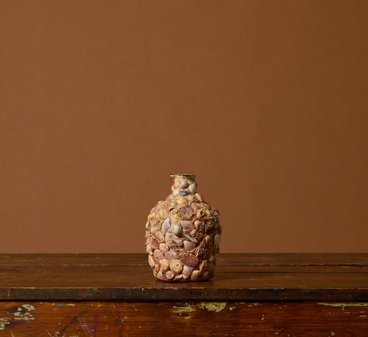 VINTAGE FOLK ART SEASHELL JUG