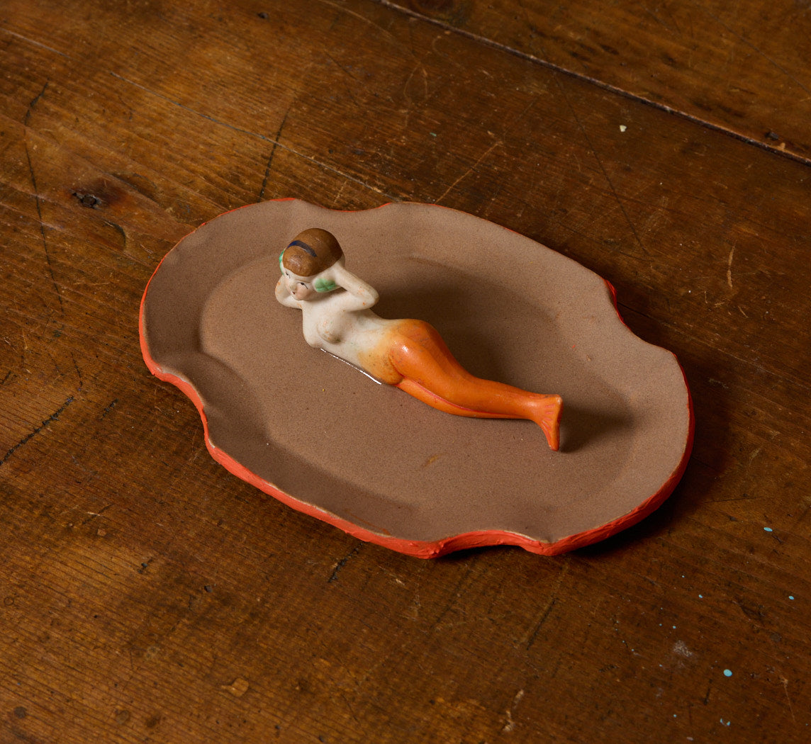 ABRA CERAMIC FIGURINE DISH WITH MERMAID