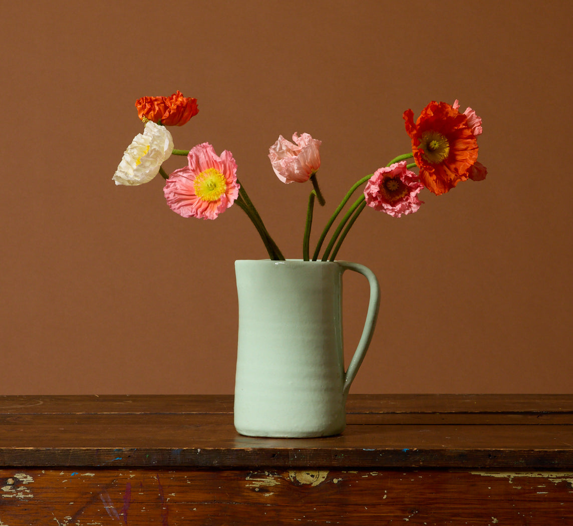 1930S MINT GREEN CERAMIC PITCHER