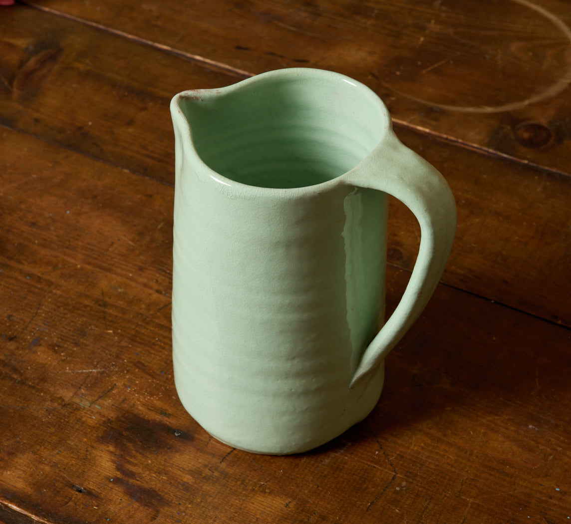 1930S MINT GREEN CERAMIC PITCHER