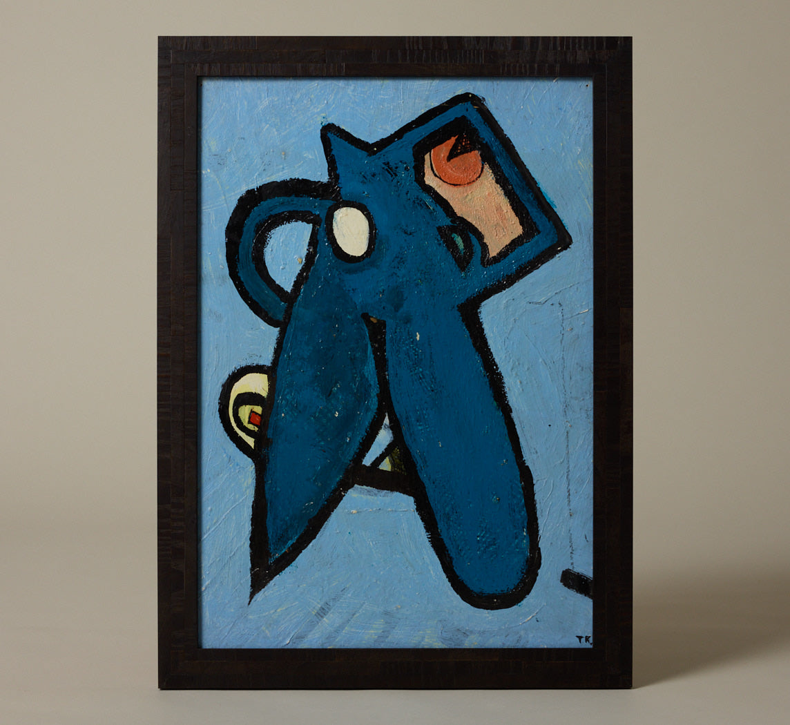 1940S FRENCH ABSTRACT OIL ON WOOD PANEL