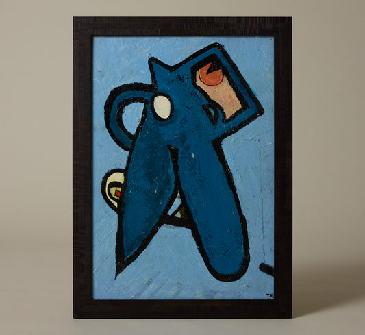1940S FRENCH ABSTRACT OIL ON WOOD PANEL