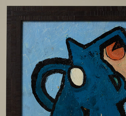 1940S FRENCH ABSTRACT OIL ON WOOD PANEL