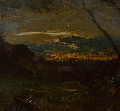 PAYSAGE LYONNAIS AU CRÉPUSCULE BY FRANÇOIS AUGUSTE RAVIER (1814-1895)