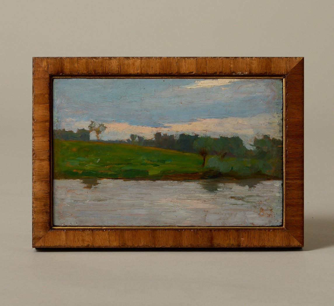 PETITE 19Th CENTURY RIVER LANDSCAPE