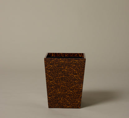 HIGH GLOSS FAUX TORTOISE WASTEBASKET