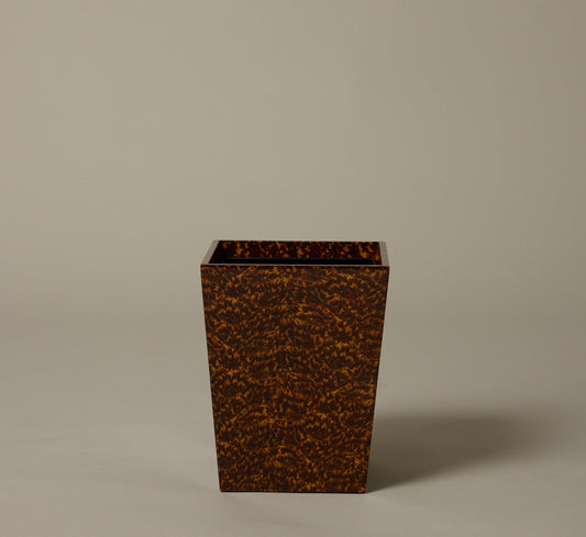 HIGH GLOSS FAUX TORTOISE WASTEBASKET