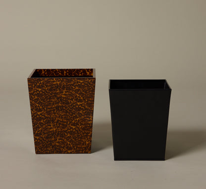 HIGH GLOSS FAUX TORTOISE WASTEBASKET