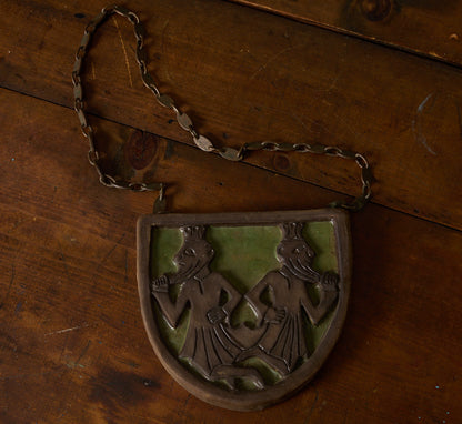 MID CENTURY CERAMIC AND METAL PLAQUE I