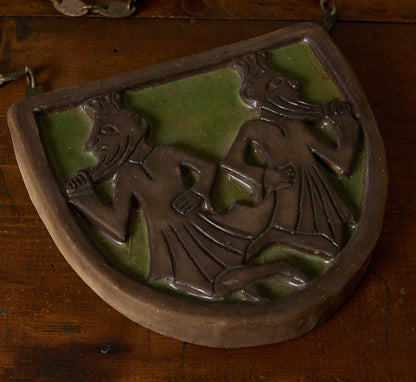 MID CENTURY CERAMIC AND METAL PLAQUE I