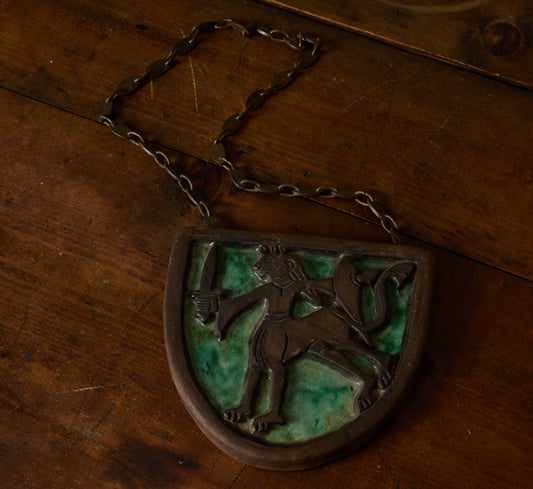 MID CENTURY CERAMIC AND METAL PLAQUE II