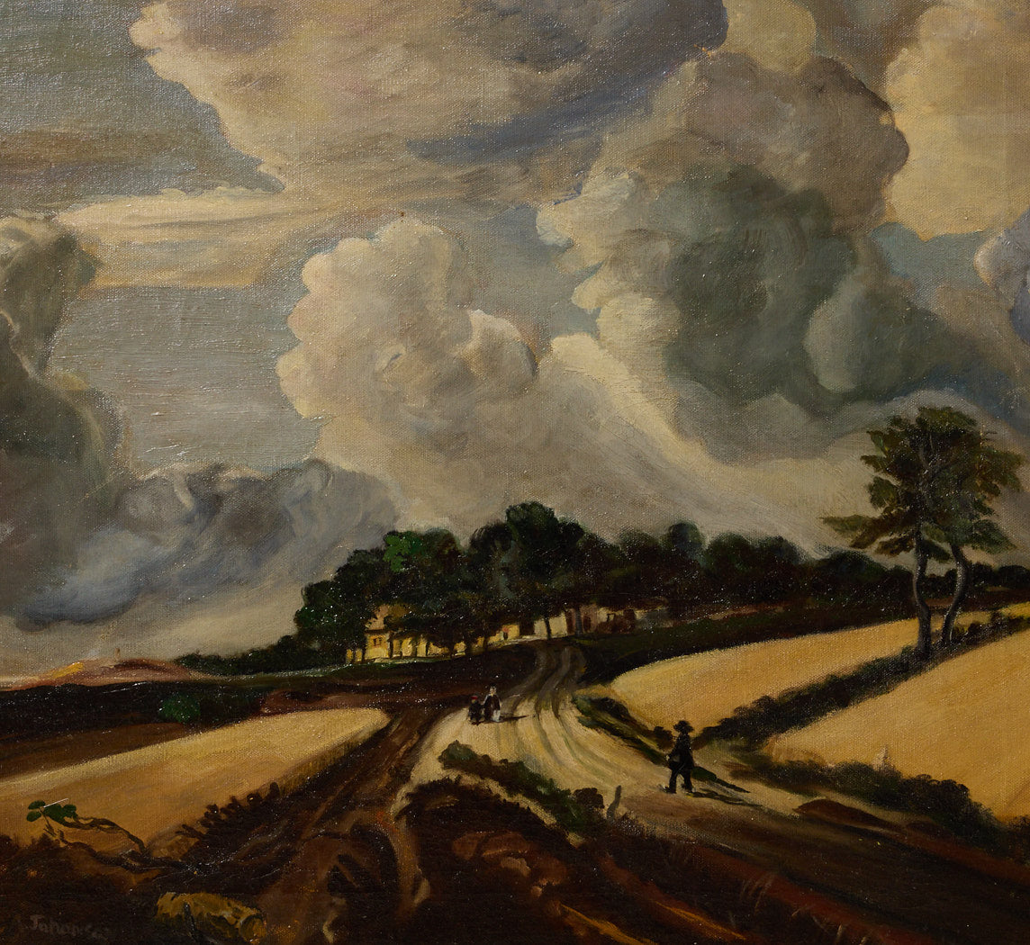 1920S ENGLISH LANDSCAPE OF GATHERING STORM CLOUDS