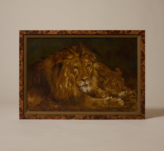 EARLY 20TH CENTURY LION & LIONESS, AFTER GEZA VASTAGH (1866-1919)
