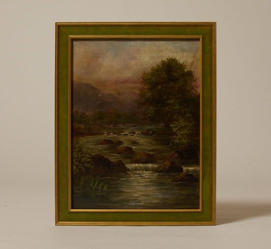 CIRCA 1900 AMERICAN LANDSCAPE AT DUSK