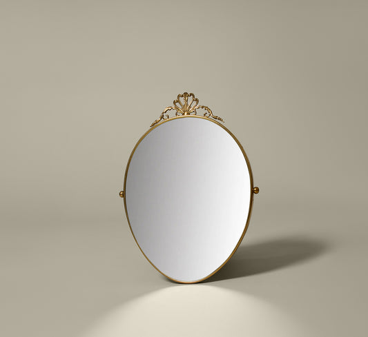 1950S ITALIAN ORNAMENTAL BRASS WALL MIRROR