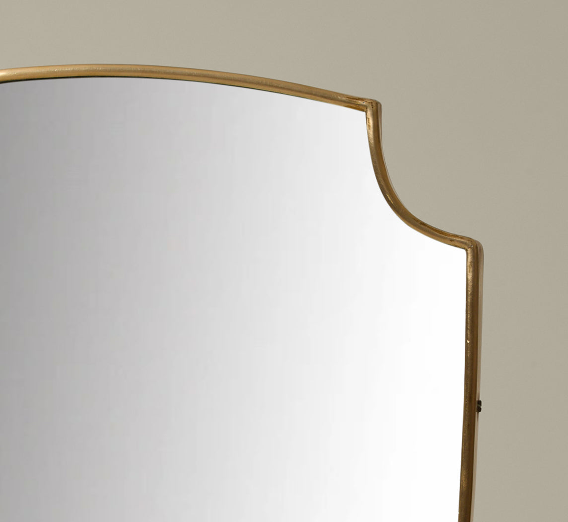 1950S ITALIAN BRASS SHIELD WALL MIRROR