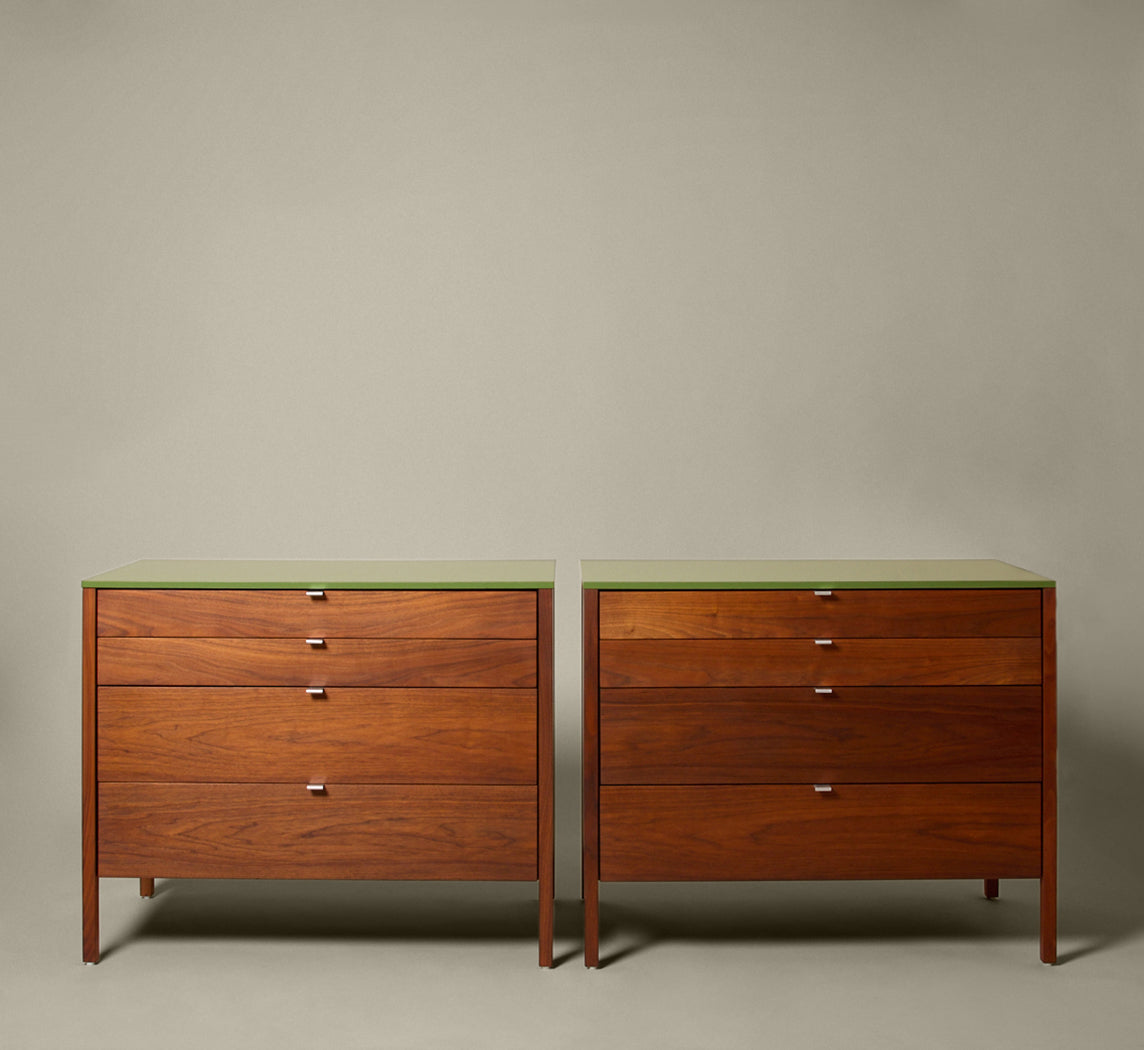 1950S WALNUT & LAMINATE CONVERTIBLE VANITY DESK BY FLORENCE KNOLL