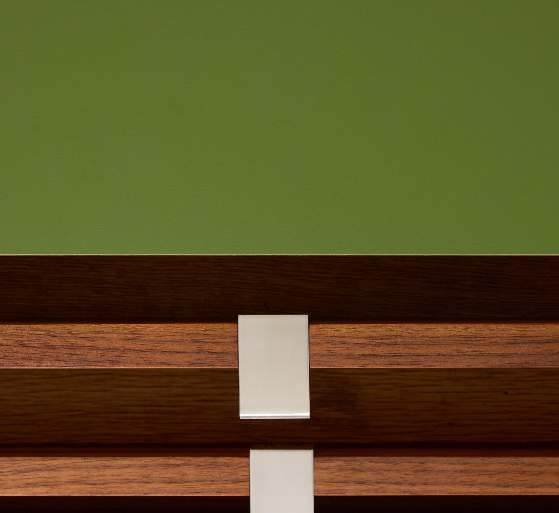 1950S WALNUT & LAMINATE CONVERTIBLE VANITY DESK BY FLORENCE KNOLL