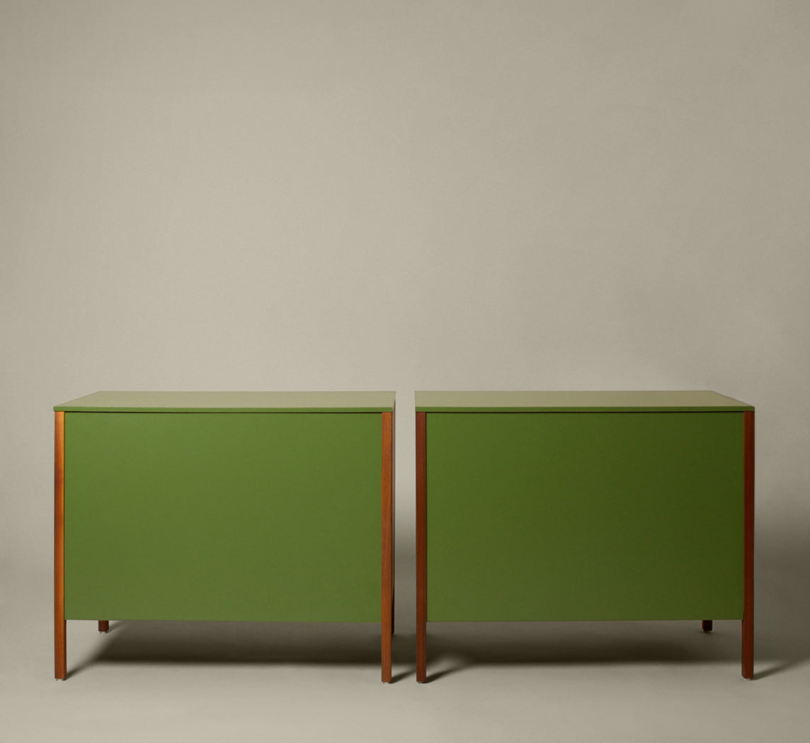 1950S WALNUT & LAMINATE CONVERTIBLE VANITY DESK BY FLORENCE KNOLL