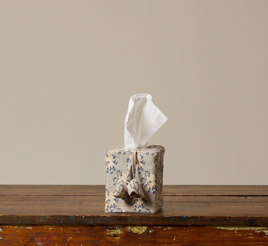 PIERCE & WARD BLUE MOON FLORAL TISSUE BOX COVER