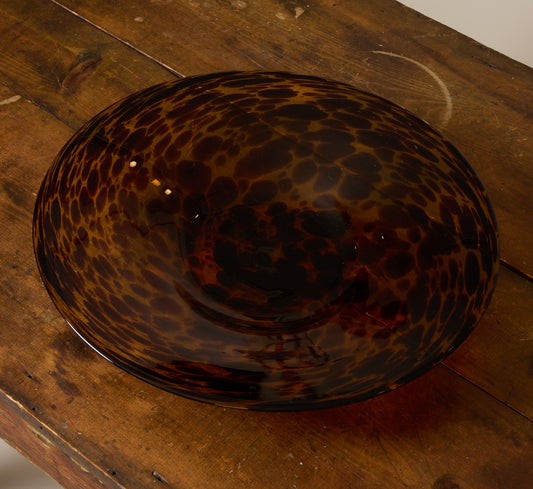 VINTAGE ITALIAN TORTOISE MURANO GLASS BOWL