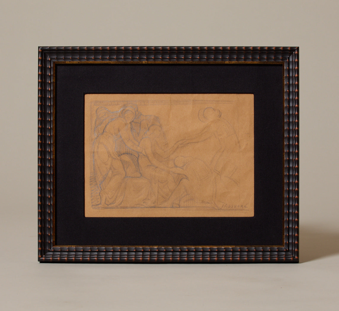 1920S SPANISH CHARCOAL FIGURE STUDY