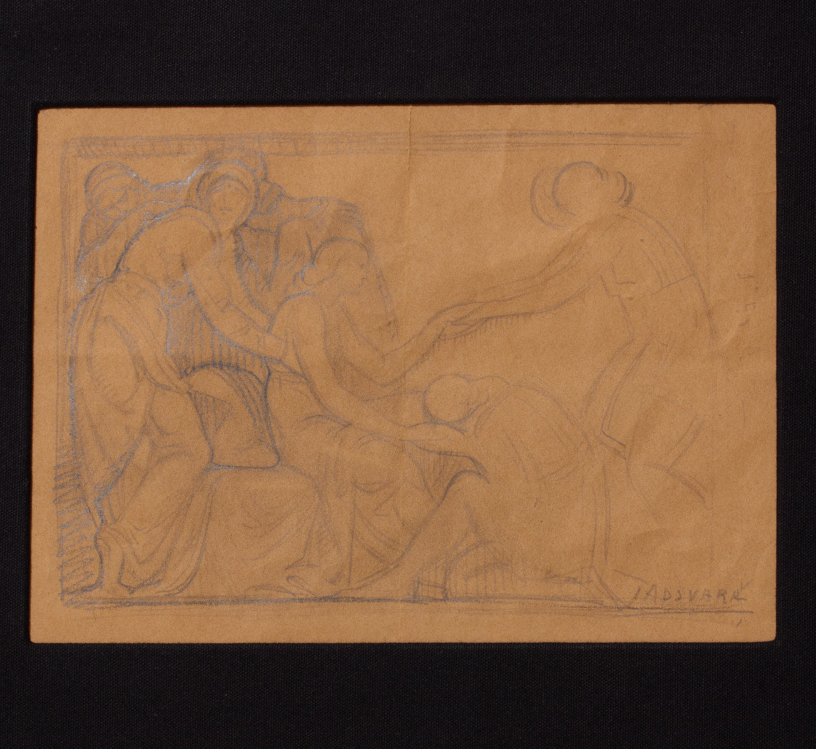 1920S SPANISH CHARCOAL FIGURE STUDY