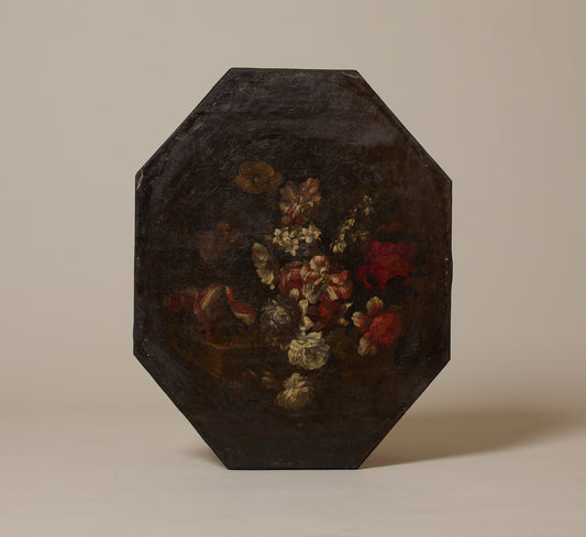 17TH CENTURY ITALIAN OCTOGONAL FLORAL COMPOSITION