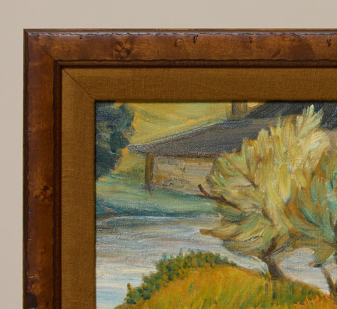 VINTAGE DUTCH SCHOOL WADING COWS LANDSCAPE