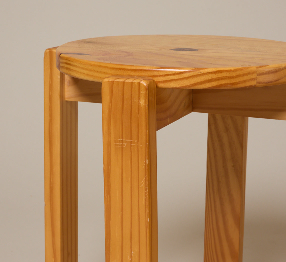 PAIR OF SWEDISH PINE STOOLS, C. 1970S