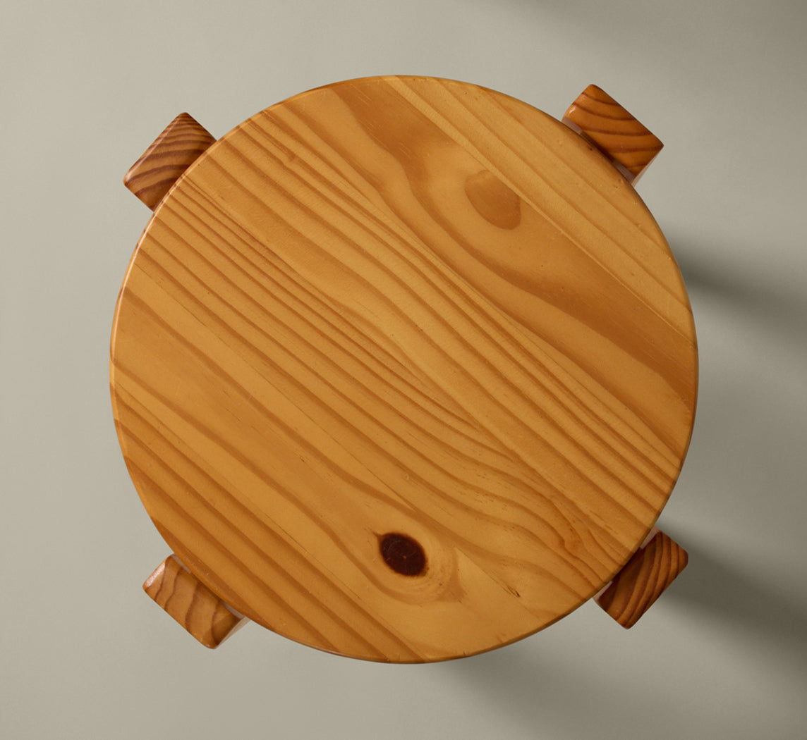 PAIR OF SWEDISH PINE STOOLS, C. 1970S