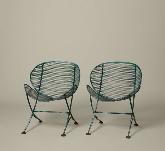 PAIR OF 1950S ITALIAN CLAMSHELL OUTDOOR CHAIRS BY MAURIZIO TEMPESTINO