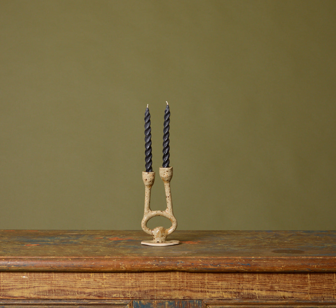 STONEWARE CANDELABRA BY NINA LUNA