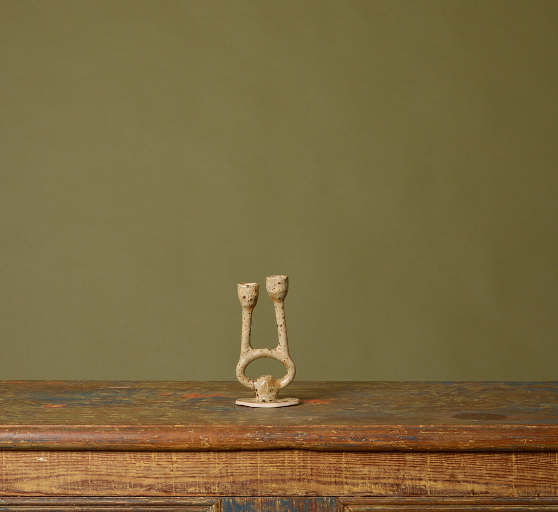 STONEWARE CANDELABRA BY NINA LUNA