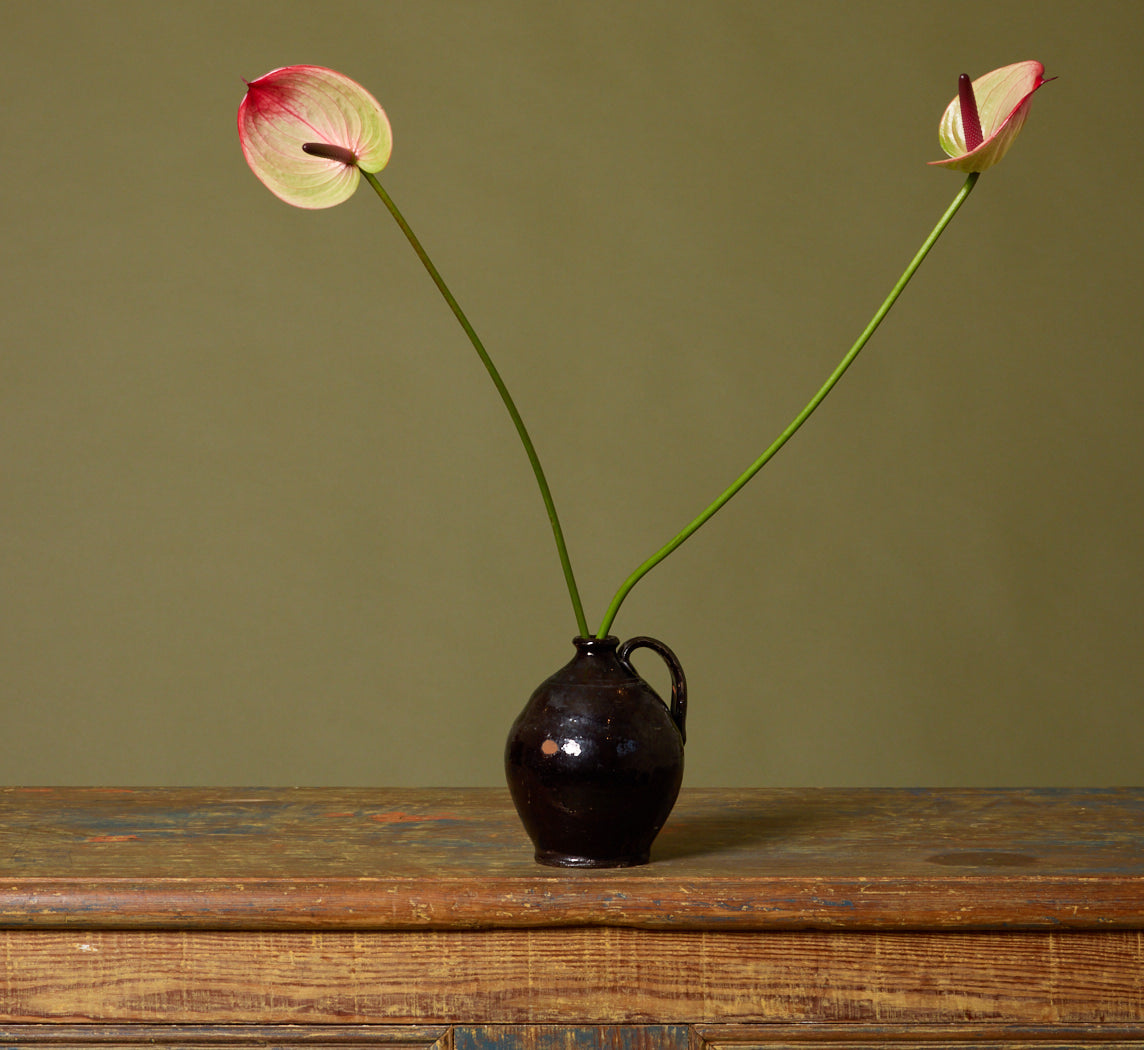 PETITE 19TH CENTURY REDWARE CARAFE