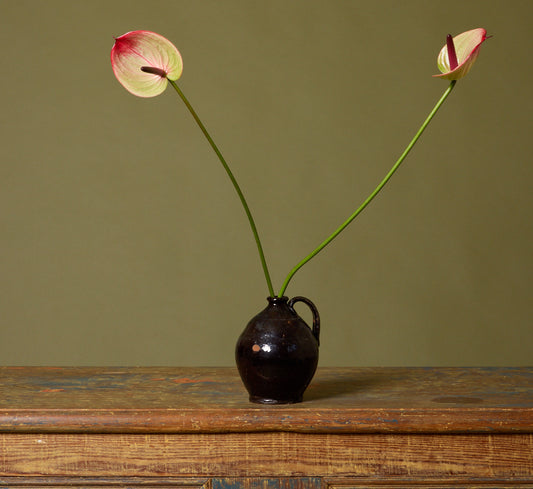 PETITE 19TH CENTURY REDWARE CARAFE