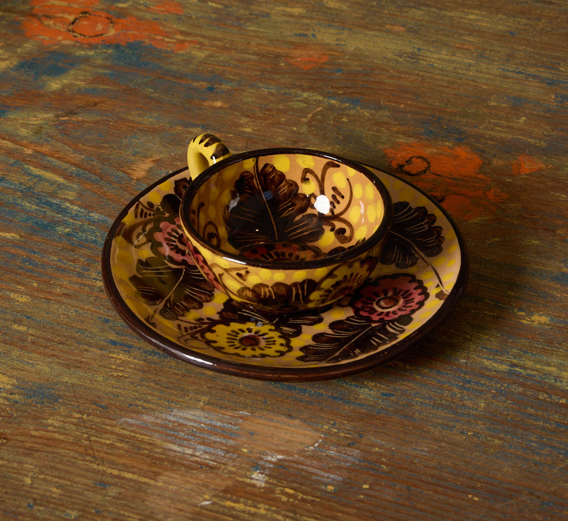 VINTAGE ITALIAN MAJOLICA PAINTED TEA SERVICE