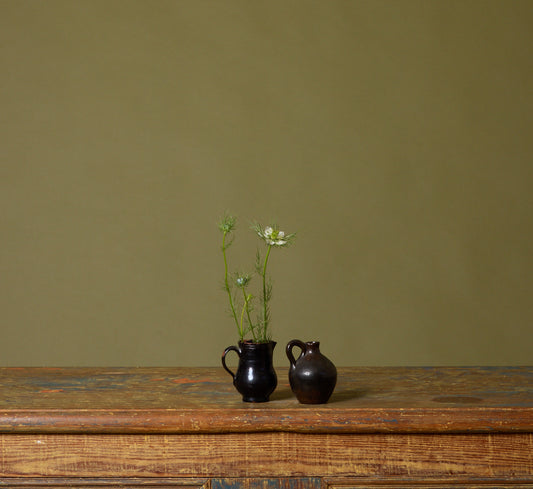 PAIR OF PETITE 19TH CENTURY REDWARE JUGS