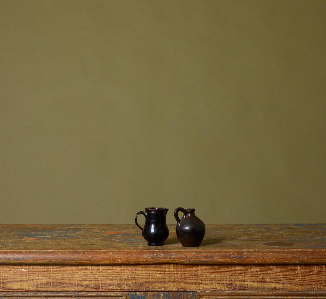 PAIR OF PETITE 19TH CENTURY REDWARE JUGS