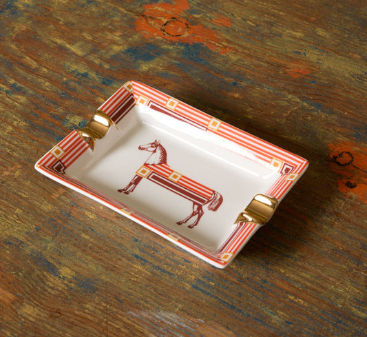 PETITE PORCELAIN HERMES CHEVAL ASHTRAY