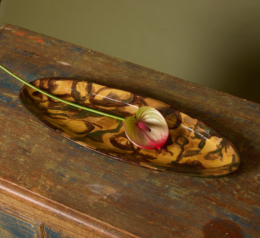 ABSTRACT CAMO STONEWARE PLATTER BY DANNY D'S MUDSHOP
