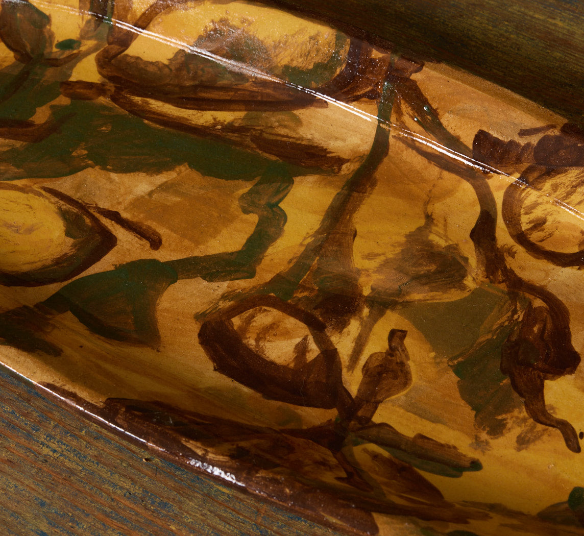 ABSTRACT CAMO STONEWARE PLATTER BY DANNY D'S MUDSHOP