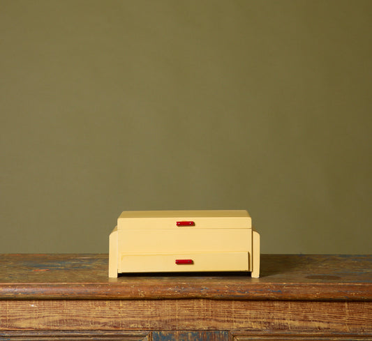 ANTIQUE ART DECO PAINTED DOVETAIL JEWELRY BOX